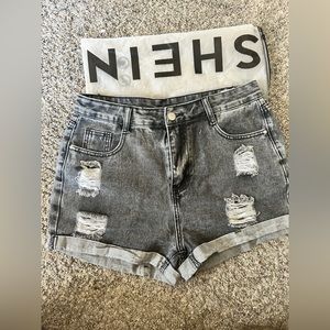 SHEIN Distressed Jean Shorts